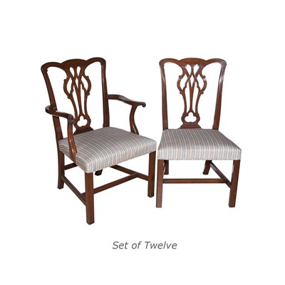 Lot 248 - Set of Twelve George III Style Mahogany Dining...