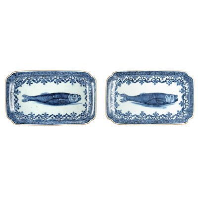 Lot 131 - Pair of Chinese Export Blue and White...