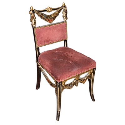 Lot 1139A - Set of Four Venetian Painted Side Chairs Late...