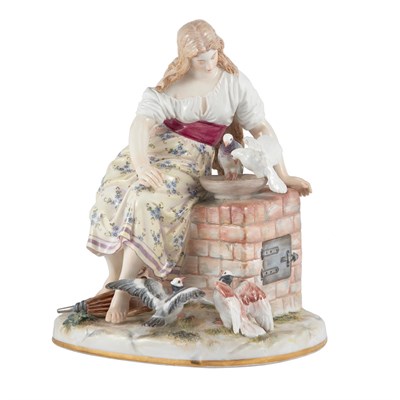 Lot 1079M - Meissen Porcelain Figure of a Woman with Doves...