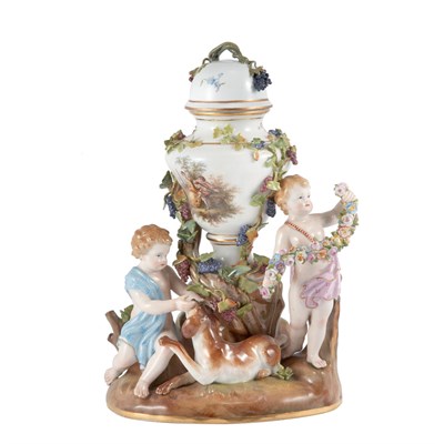 Lot 1079R - Meissen Porcelain Figural Group of Putti Late...