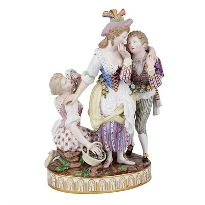Lot 1079T - Meissen Porcelain Figural Group The Decisive...