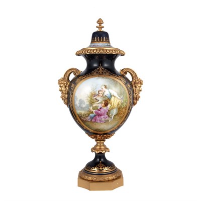 Lot 1079C - Sevres Style Gilt-Metal Mounted Porcelain...