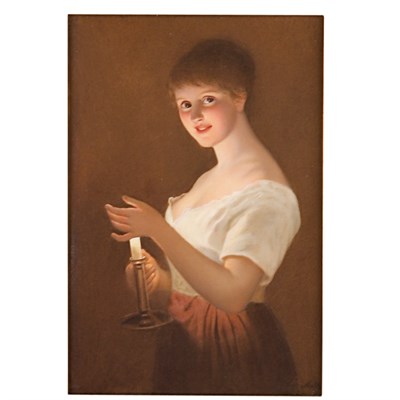 Lot 1079A - Framed KPM Painted Porcelain Portrait Plaque...