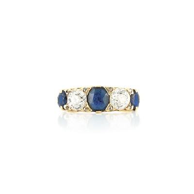 Lot 162 - Gold, Diamond and Sapphire Ring