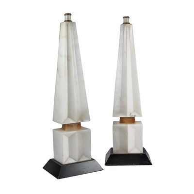 Lot 108 - 20th Century Design Pair of Lamps Alabaster...