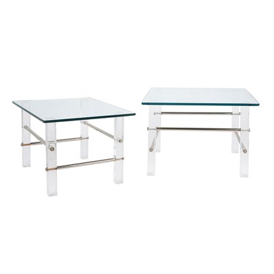 Lot 129 - 20th Century Design Pair of Tables Acrylic,...
