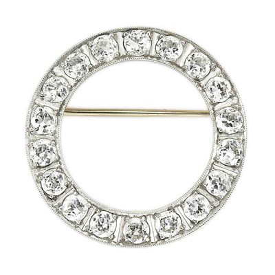 Lot 81 - Platinum and Diamond Circle Pin