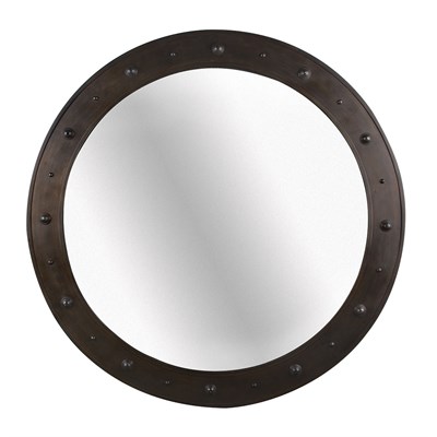 Lot 158 - 20th Century Design Mirror Patinated-steel...