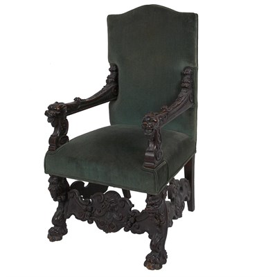 Lot 135 - Italian Baroque Style Walnut Armchair 19th...