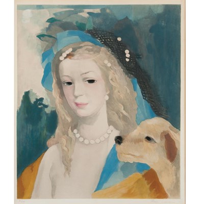 Lot 432 - After Marie Laurencin [YOUNG GIRL AND DOG]...