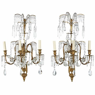 Lot 436 - Set of Four Swedish Neoclassical Style Brass...