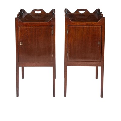 Lot 355 - Pair of George III Mahogany Pot Cupboards Each...
