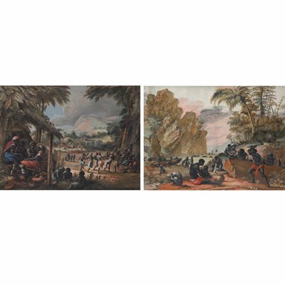 Lot 21 - French School 18th Century Scenes of Tropical...