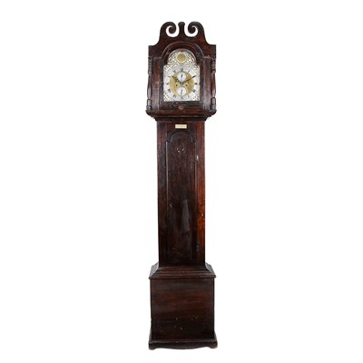 Lot 232 - English Stained Pine and Walnut Tall Case...