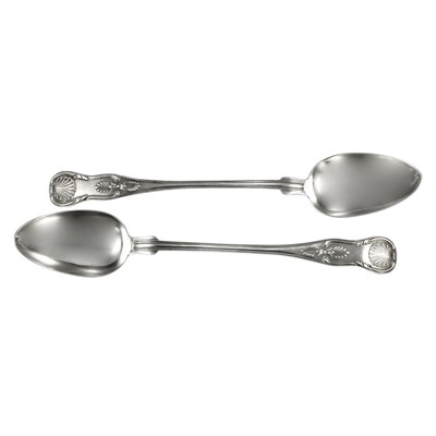 Lot 181 - Pair of American Coin Silver Serving Spoons...