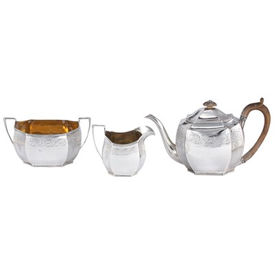 Lot 302 - George III Silver Tea Service Probably Henry...