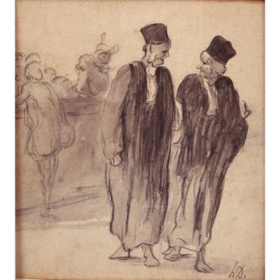 Lot 48 - Follower of Honore Daumier Deux Avocats en...