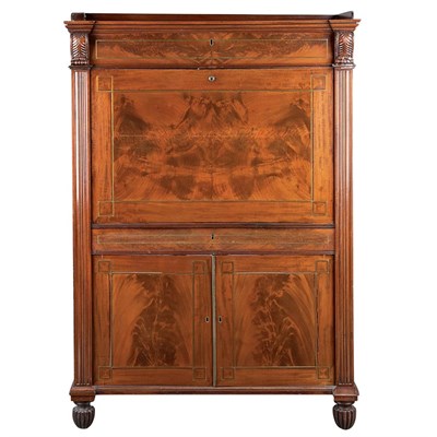 Lot 217 - Louis Philippe Mahogany Secretaire a Abattant...