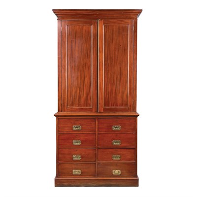 Lot 290 - English Mahogany Linen Press 19th Century...