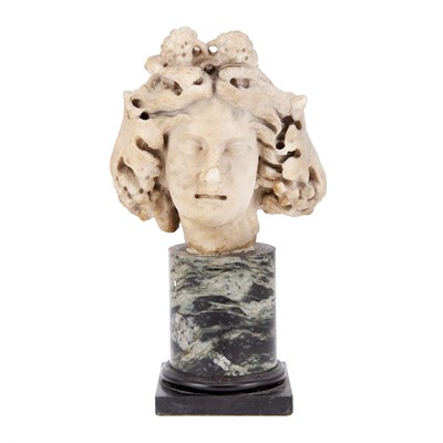 Lot 172 - Roman Marble Head of a Bacchante On a verde...