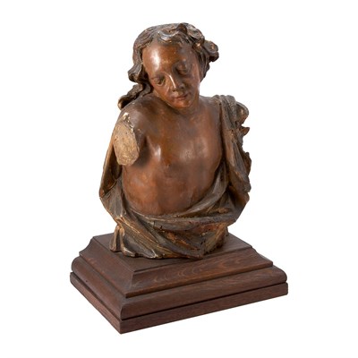 Lot 145 - Continental Polychrome Decorated Bust 18th...