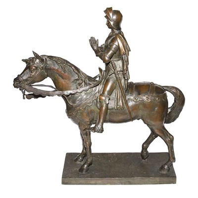 Lot 1361A - Bronze Equestrian Group of Joan of Arc After a...