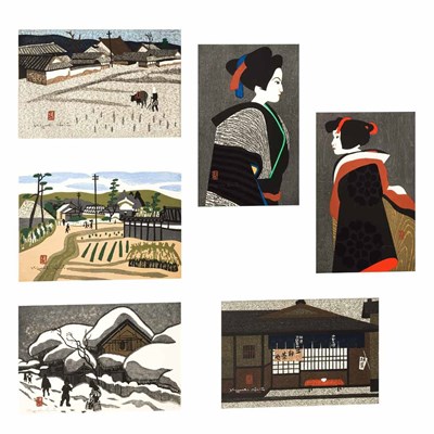 Lot 10 - Kiyoshi Saito 20th Century Village scenes,...
