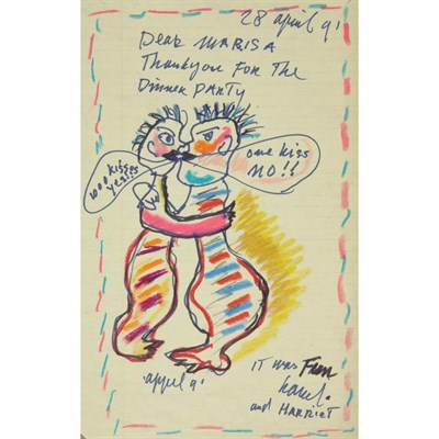 Lot 52 - Karel Appel Dutch, 1921-2006 Letter to Marisa...