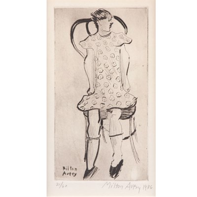 Lot 359 - Milton Avery LITTLE GIRL (L. 11) Drypoint,...