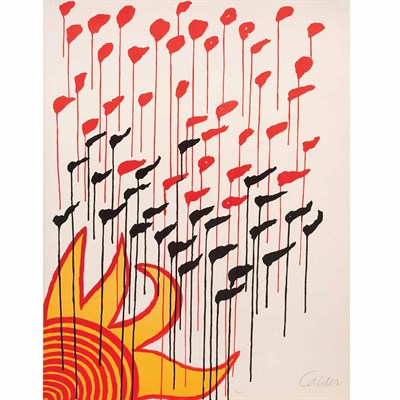 Lot 377 - Alexander Calder [SUN AND FLAGS] Color...