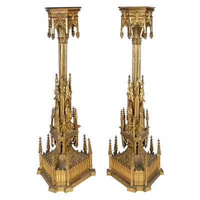 Lot 400 - Pair of Charles X Gilt-Bronze Altar Sticks...