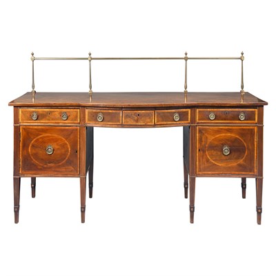 Lot 336 - George III Style Inlaid Mahogany Sideboard...