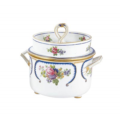Lot 235 - Sevres Feuille de Chox Porcelain Ice Pail and...
