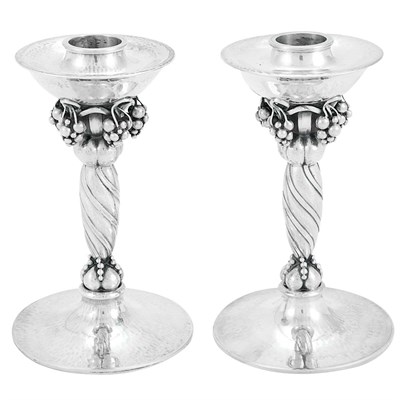 Lot 254 - Pair of Georg Jensen Sterling Silver...