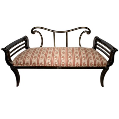 Lot 227 - Regency Style Black and Gold Painted Wood...