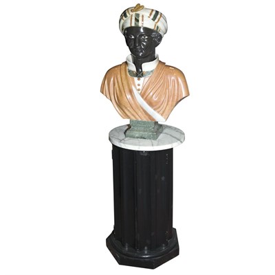 Lot 644 - Carved Multicolored Marble Bust of a...