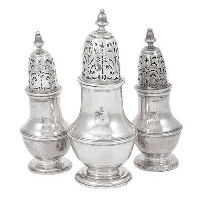 Lot 318 - Set of Three George I Silver Casters Possibly...
