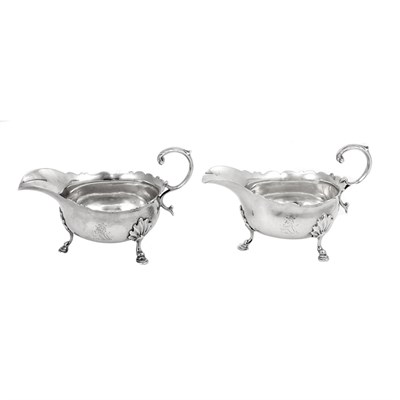 Lot 322 - Pair of George II Silver Sauceboats Possibly...