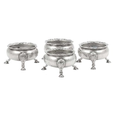 Lot 323 - Set of Four George II Silver Open Salts David...