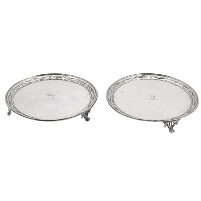 Lot 326 - Pair of George III Silver Salvers Hester...