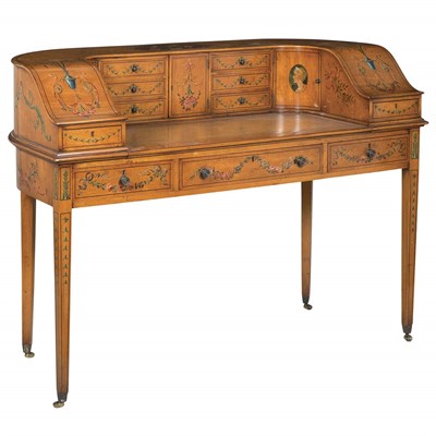 Lot 553 - Edwardian Style Painted Satinwood Carlton...