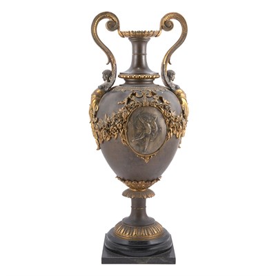 Lot 568 - Louis XVI Style Gilt and Patinated-Metal Urn...