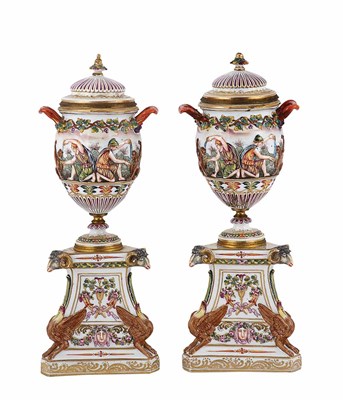 Lot 328 - Pair of Capodimonte Gilt-Metal Mounted...