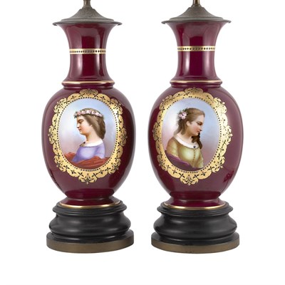 Lot 548 - Pair of Paris Porcelain Vases Each mounted as...