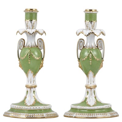 Lot 157 - Pair of Dresden Gilt Decorated Porcelain...