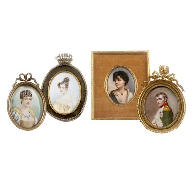 Lot 154 - Group of Metal Framed Portrait Miniatures...