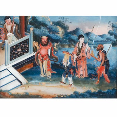 Lot 485 - Framed Chinese Export Reverse Painting on...
