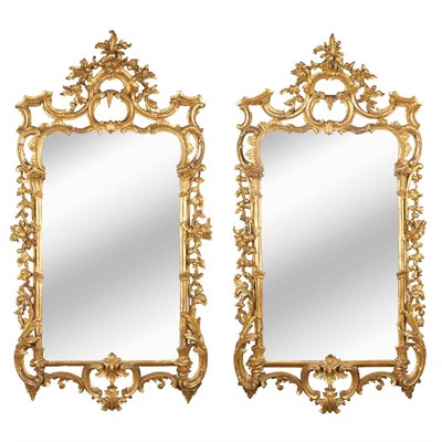 Lot 230 - Pair of George III Gilt-Wood Mirrors Mid 18th...