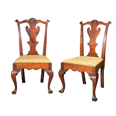 Lot 216 - Pair of Chippendale Walnut Chairs Pennsylvania,...
